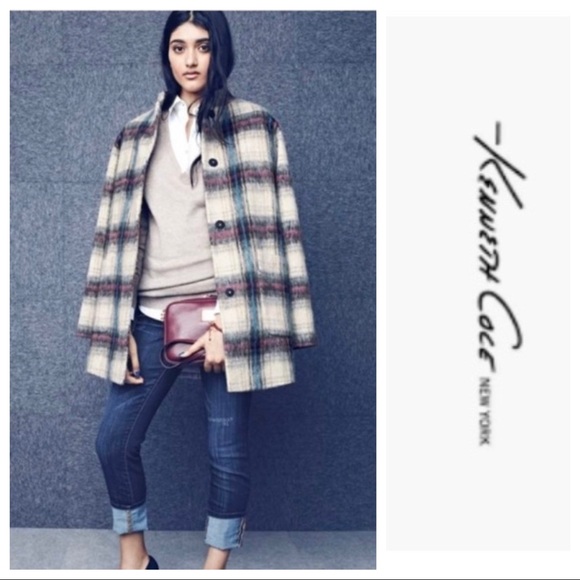 Kenneth Cole Plaid Coat - Picture 3 of 8